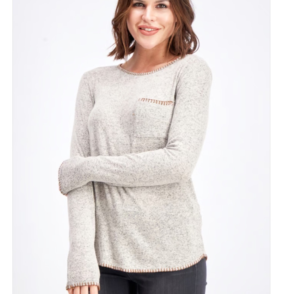 NWT pink clover longoria gray sweater